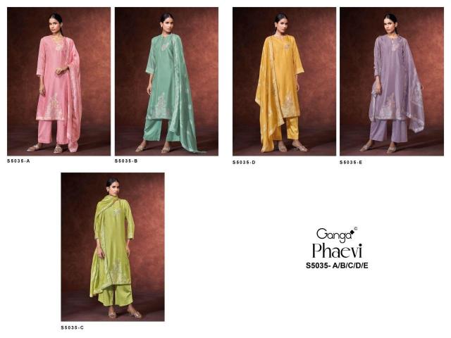 Ganga phaevi 5035 party wear dress material wholesale surat